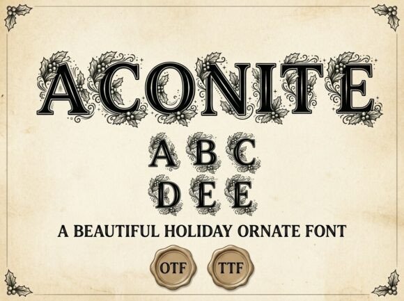 Aconite: The Elegant Display Font for Holiday Branding