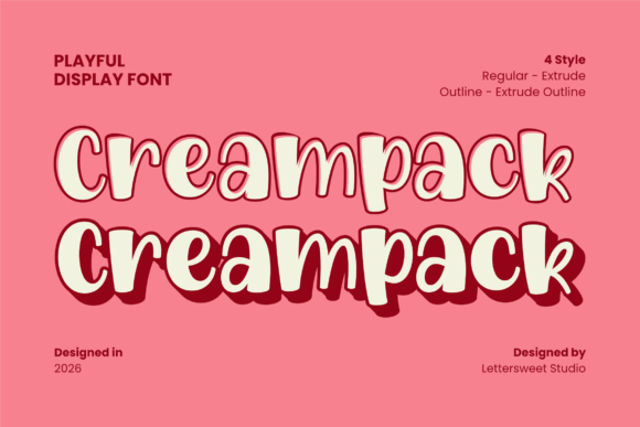 Creampack: A Bold Display Font for Retro Branding