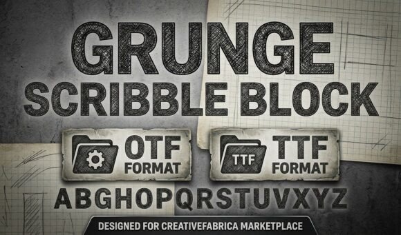 Grunge Scribble Block: The Edgy Display Typeface for Bold Campaigns